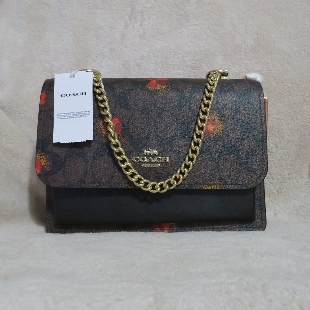 Coach Signature Pop Floral Klare Crossbody (Brown)